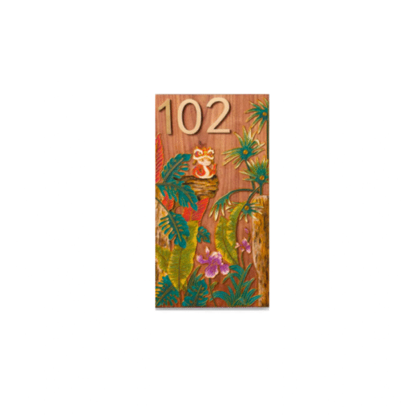 Lucky Custom Cloisonné Enamel House Number Plate – Tropical Jungle Design for a Unique Home Entrance - Image 5