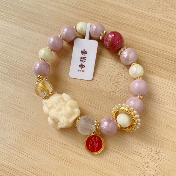 Charming Pink Sacred Ash Porcelain Bracelet – Red Planet - Image 4