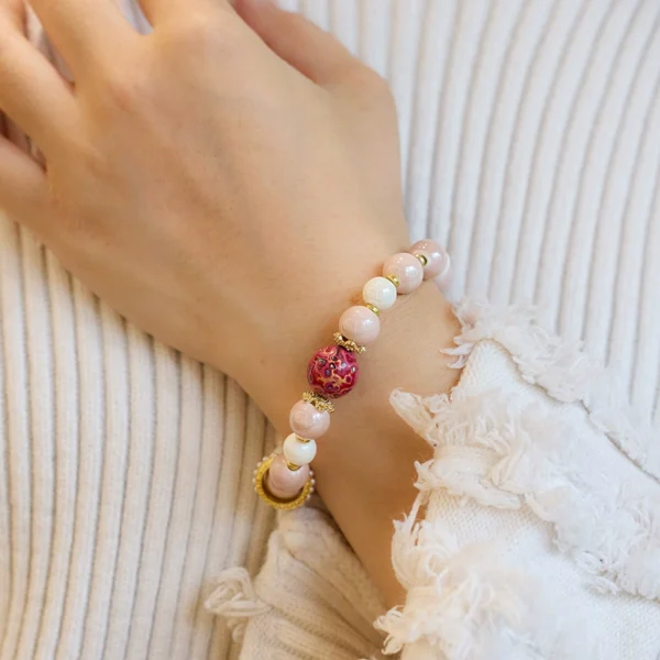 Charming Pink Sacred Ash Porcelain Bracelet – Red Planet - Image 2
