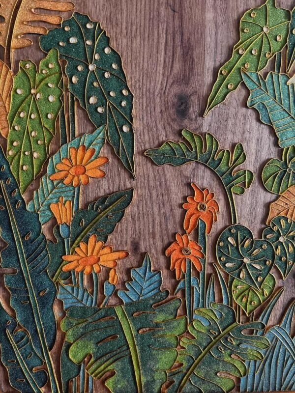 Lucky Custom Cloisonné Enamel House Number Plate – Tropical Jungle Design for a Unique Home Entrance - Image 3